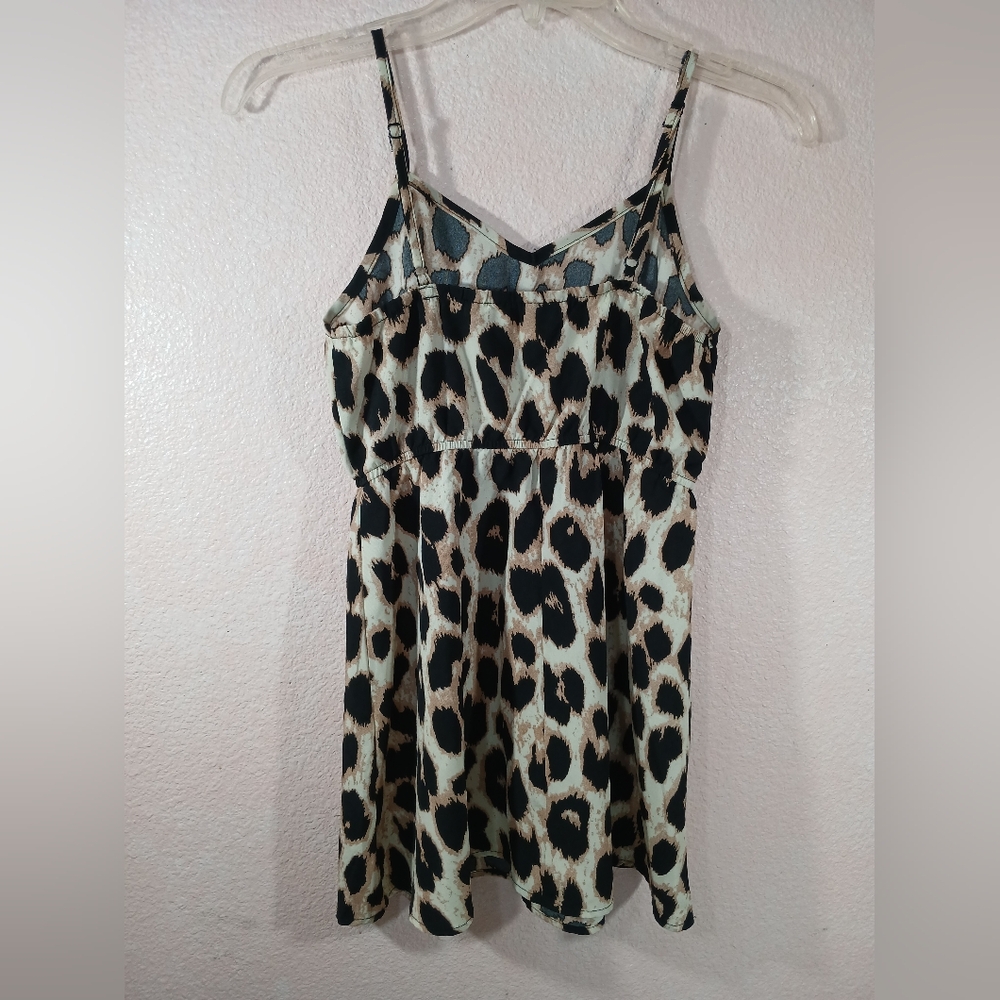 SHEIN Leopard Print Spaghetti Strap Blouse Size 4 - Picture 3 of 3